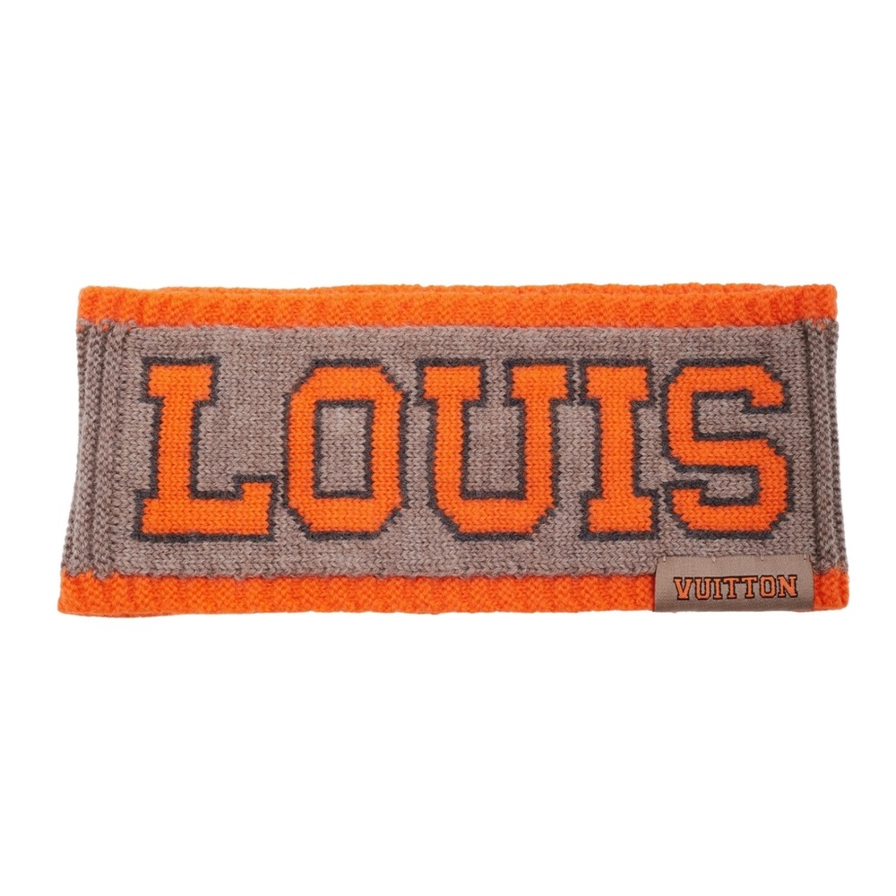 Louis Vuitton Grey & Orange “Louis” Knit Headband – Classic Collector Piece